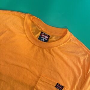 Wrangler Workwear Performance‎ Pen Pocket Tee T-Shirt Blaze Orange Men's Large